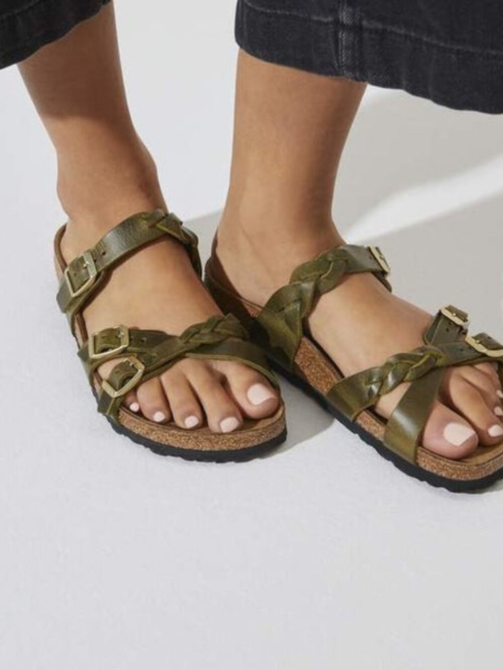 Birkenstock Franca Braided Sandal – Green Olive Oiled Leather – Women’s 9US NWT - Picture 4 of 7